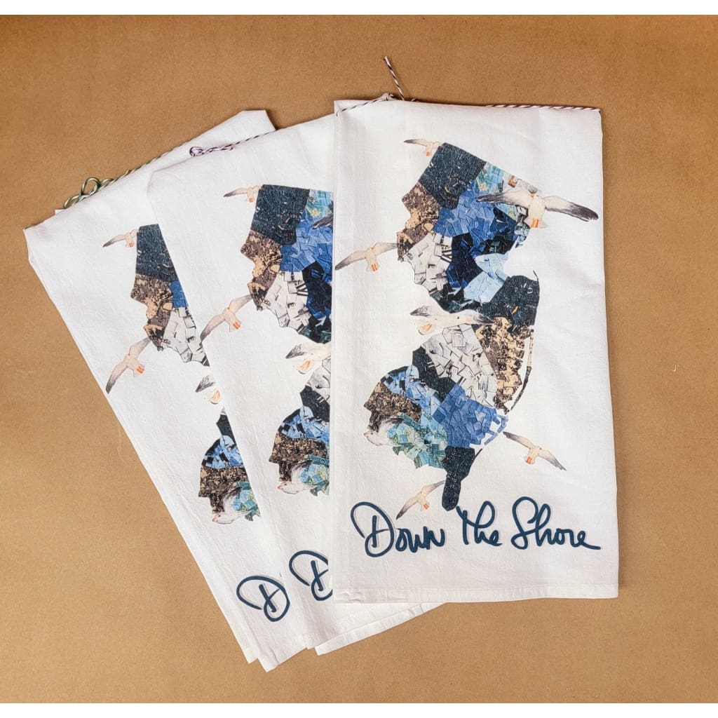 NJ Dish Towel - Down the Shore - Prints &amp; Artwork