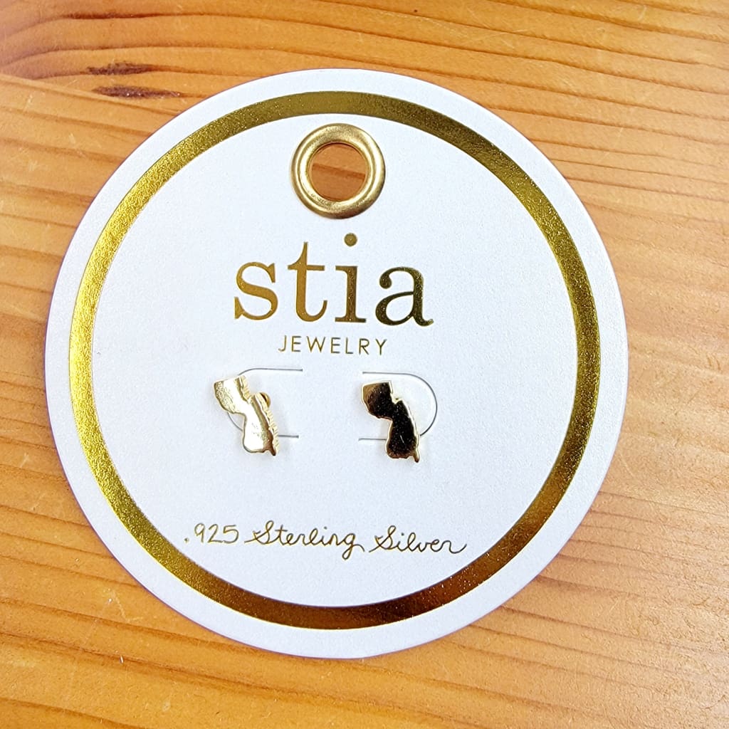 NJ Icon Stud Earrings - Gold - Jewelry & Accessories