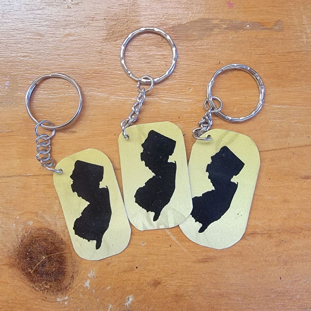 NJ License Plate Key Chain - State Silhouette - Home & Lifestyle