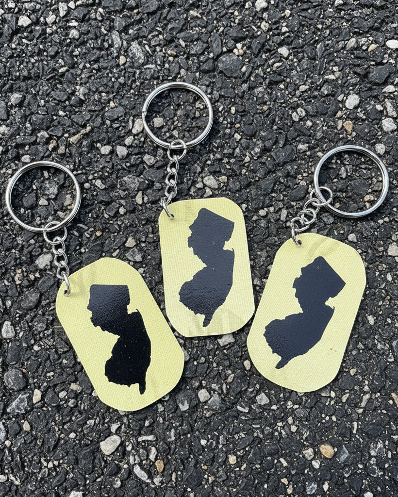 NJ License Plate Key Chain - State Silhouette - Home & Lifestyle
