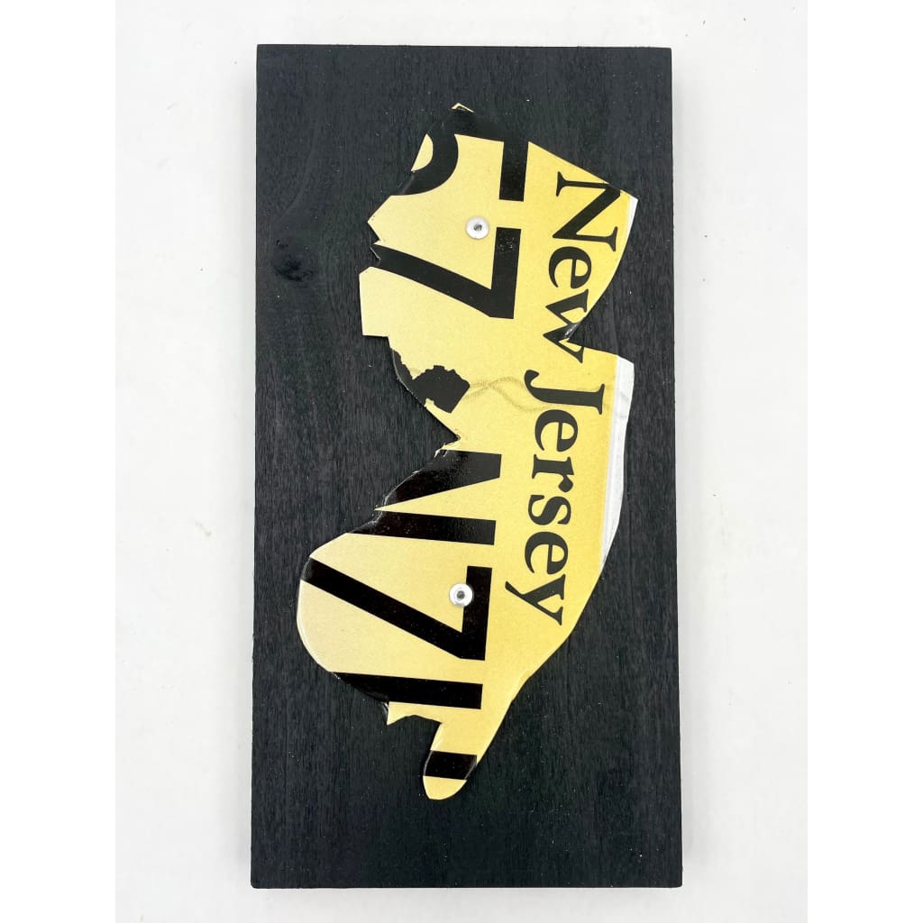 NJ License Plate Wall Hanging - Black - Home & Lifestyle