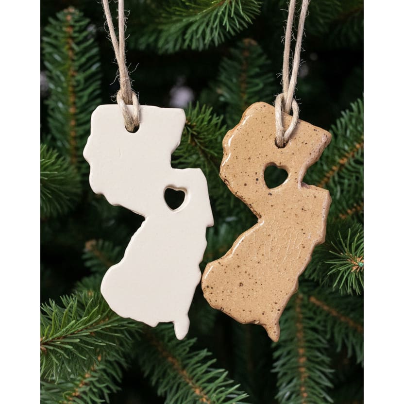 NJ Ornaments Large - Cutout Hearts - Pottery