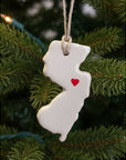 NJ Ornaments Large - Red Hearts - Pottery