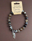 NJ Sand Beaded Gemstone Bracelet - NJ Charm - Sardonyx
