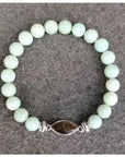 NJ Sand Beaded Gemstone Bracelet - Square Charm - Amazonite