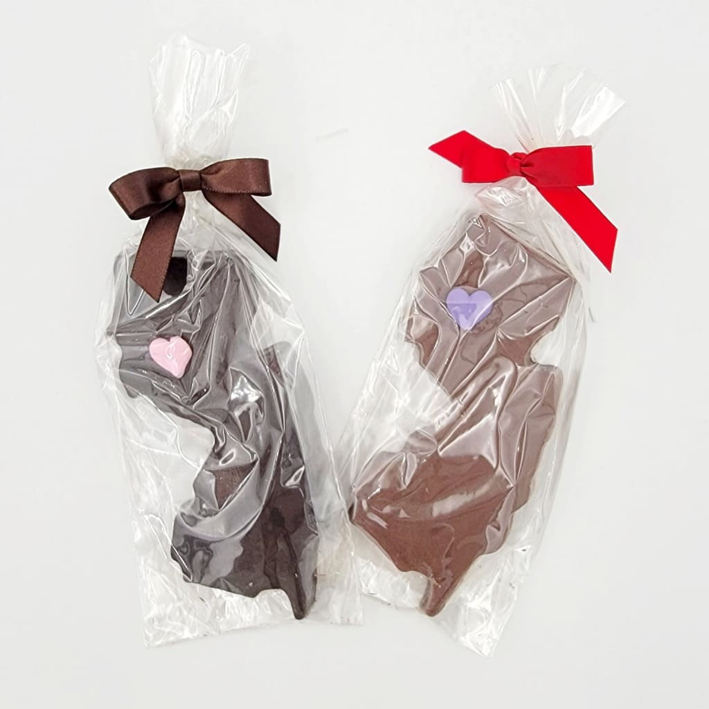 NJ Shaped Chocolate Bar with Heart