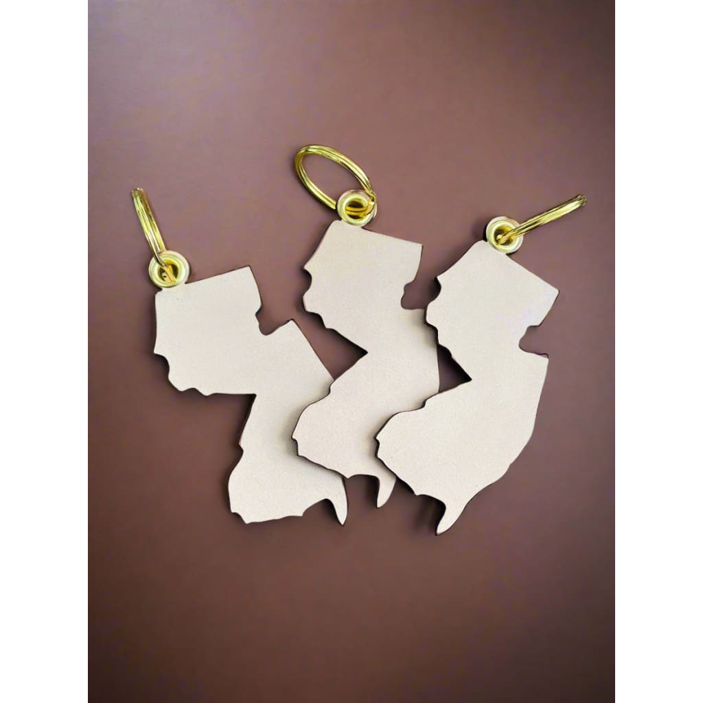 NJ-Shaped Leather Key Ring - Home & Lifestyle