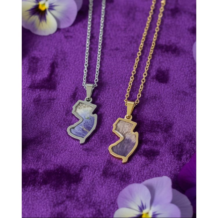 NJ-Shaped Pansy Necklace - Jewelry