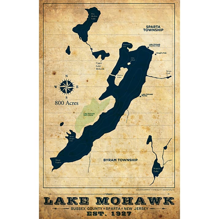 NJ Themed Digital Prints 11’’ x 17’’ Unframed - Lake Mohawk - Prints &amp; Artwork