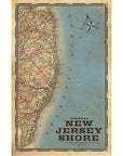 NJ Themed Digital Prints 11’’ x 17’’ Unframed - NJ Shore Vintage Map - Prints & Artwork