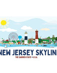 NJ Themed Digital Prints 11’’ x 17’’ Unframed - NJ Skyline illustration - Prints & Artwork