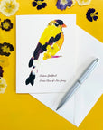 NJ-Themed Floral Greeting Cards - Floral Goldfinch - NJ State Bird - Books & Cards