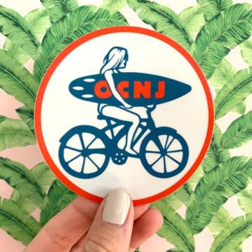 OC NJ Vinyl Decal Sticker - Round - Bike & Board