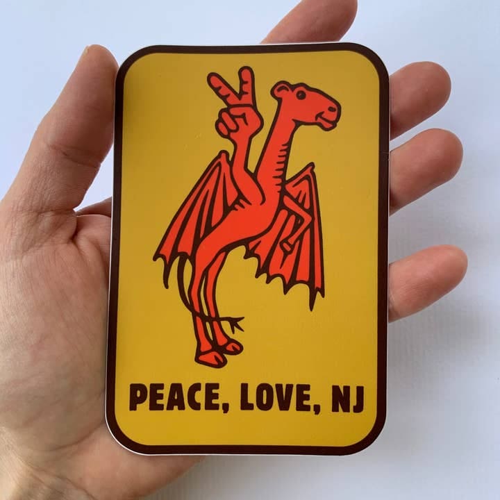 Peace Love NJ Devil Vinyl Decal/Sticker
