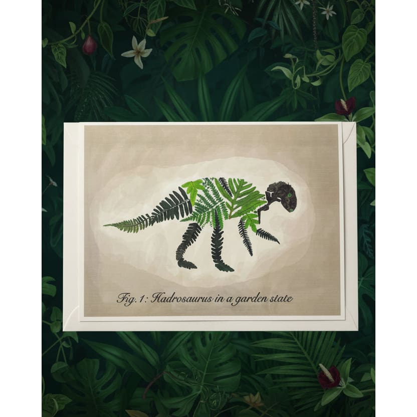 Pressed Flower Collage Greeting Cards - Hadrosaurus - Books & Cards