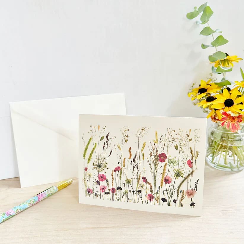 Pressed Flower Collage Greeting Cards - Provence in Princeton - Books & Cards