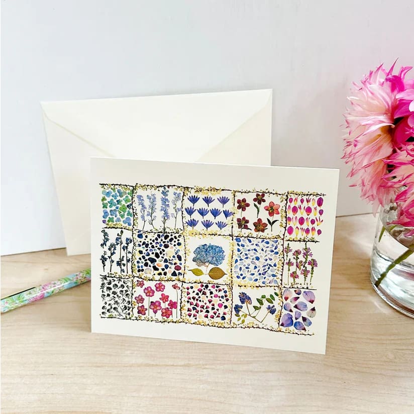 Pressed Flower Collage Greeting Cards - Pressed Quilt - Books & Cards