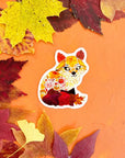 Pressed Flower Print - Vinyl Stickers - Fox - Sticker