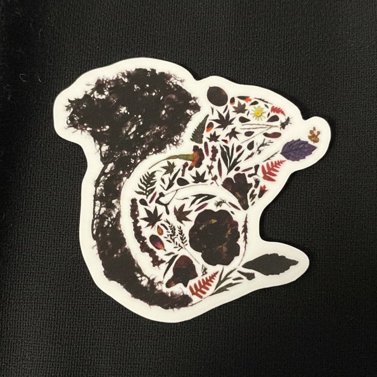 Pressed Flower Print - Vinyl Stickers - Squirrel - Sticker