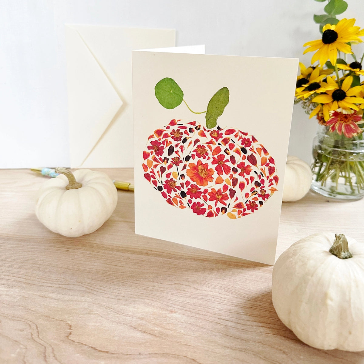 Pressed Flower Collage Greeting Cards