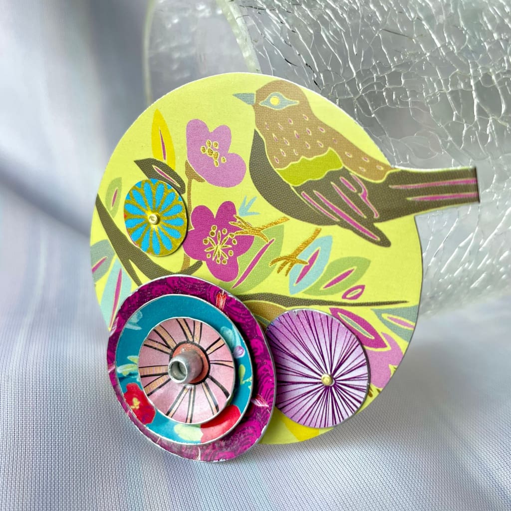 Recycled Tin Pins - Bird Pin - Jewelry
