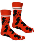 Red and Black Socks with NJ Shapes