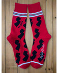 Red and Black Socks with NJ Shapes