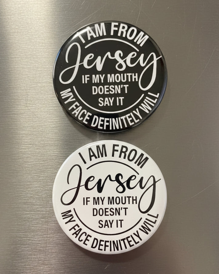 Round NJ-Themed Fridge Magnet - I Am From Jersey... - Home &amp; Lifestyle