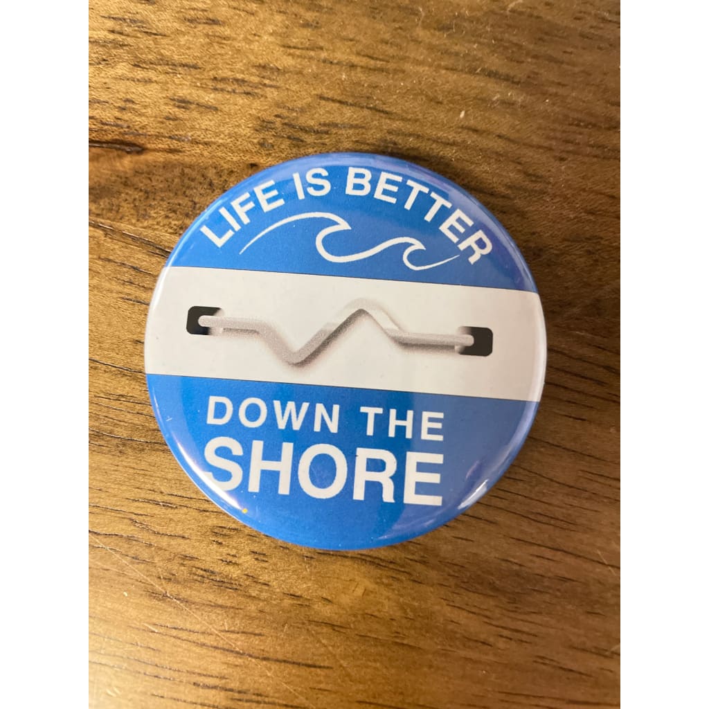 Round NJ-Themed Fridge Magnet - Life is Better Down the Shore - Home &amp; Lifestyle