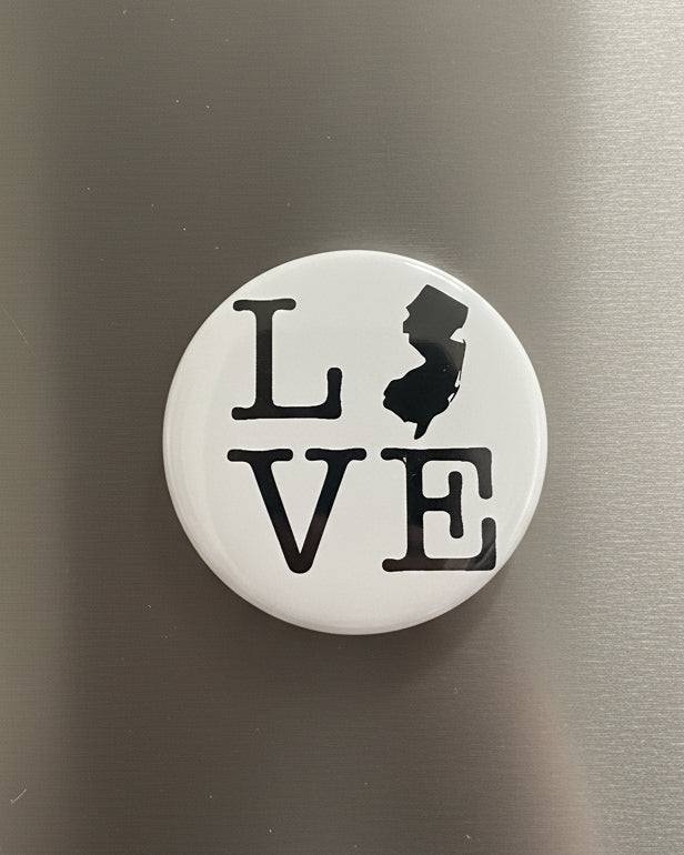 Round NJ-Themed Fridge Magnet - LOVE with Jersey State - Home &amp; Lifestyle