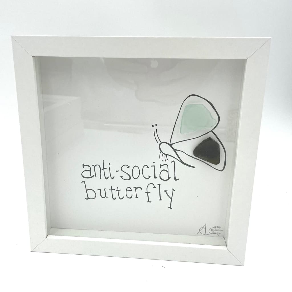 Sea Glass Art - Animal Themed - Anti-Social Butterfly - Housewares