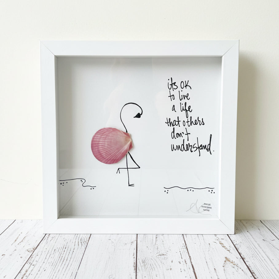 Sea Glass Art - Animal Themed - Flamingo Don’t Understand - Housewares
