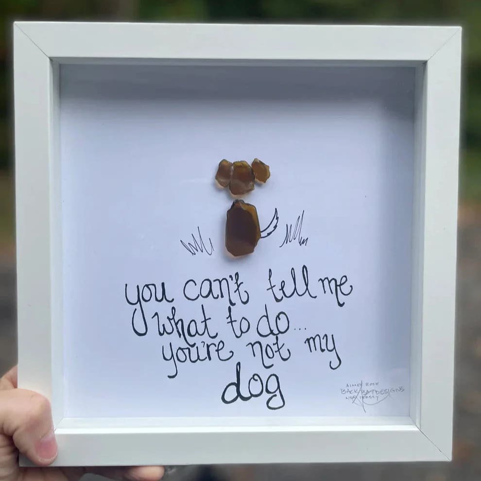 Sea Glass Art - Animal Themed - Not My Dog - Housewares