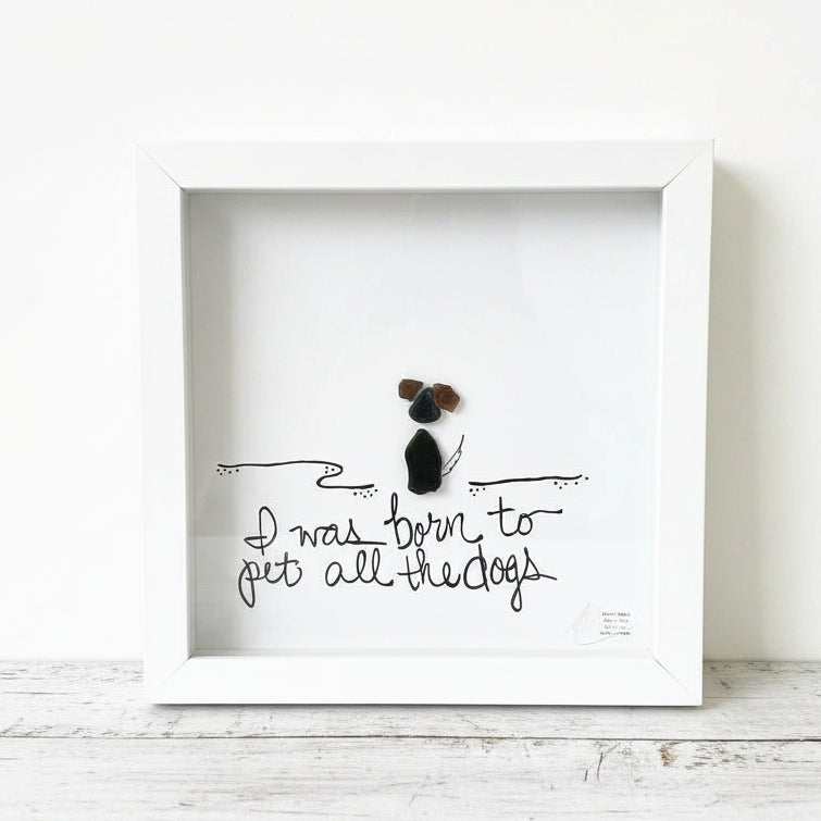 Sea Glass Art - Animal Themed - Pet the Dogs - Housewares