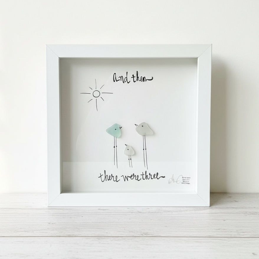 Sea Glass Art - Family Themed - And Then There Were Three - Housewares