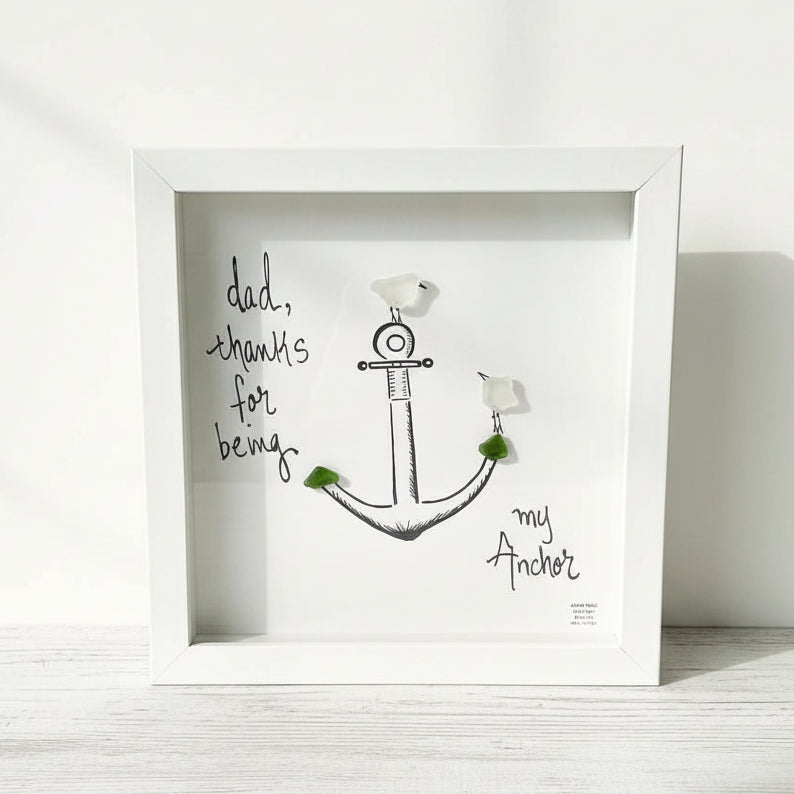 Sea Glass Art - Family Themed - Dad Anchor - Housewares