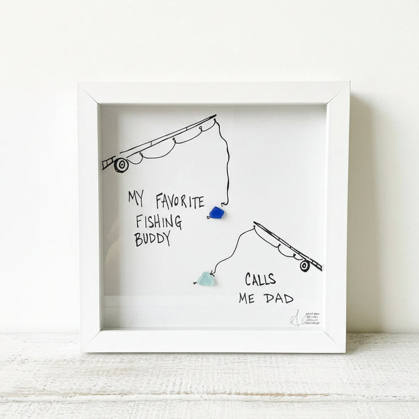 Sea Glass Art - Family Themed - Fishing Buddy - Housewares