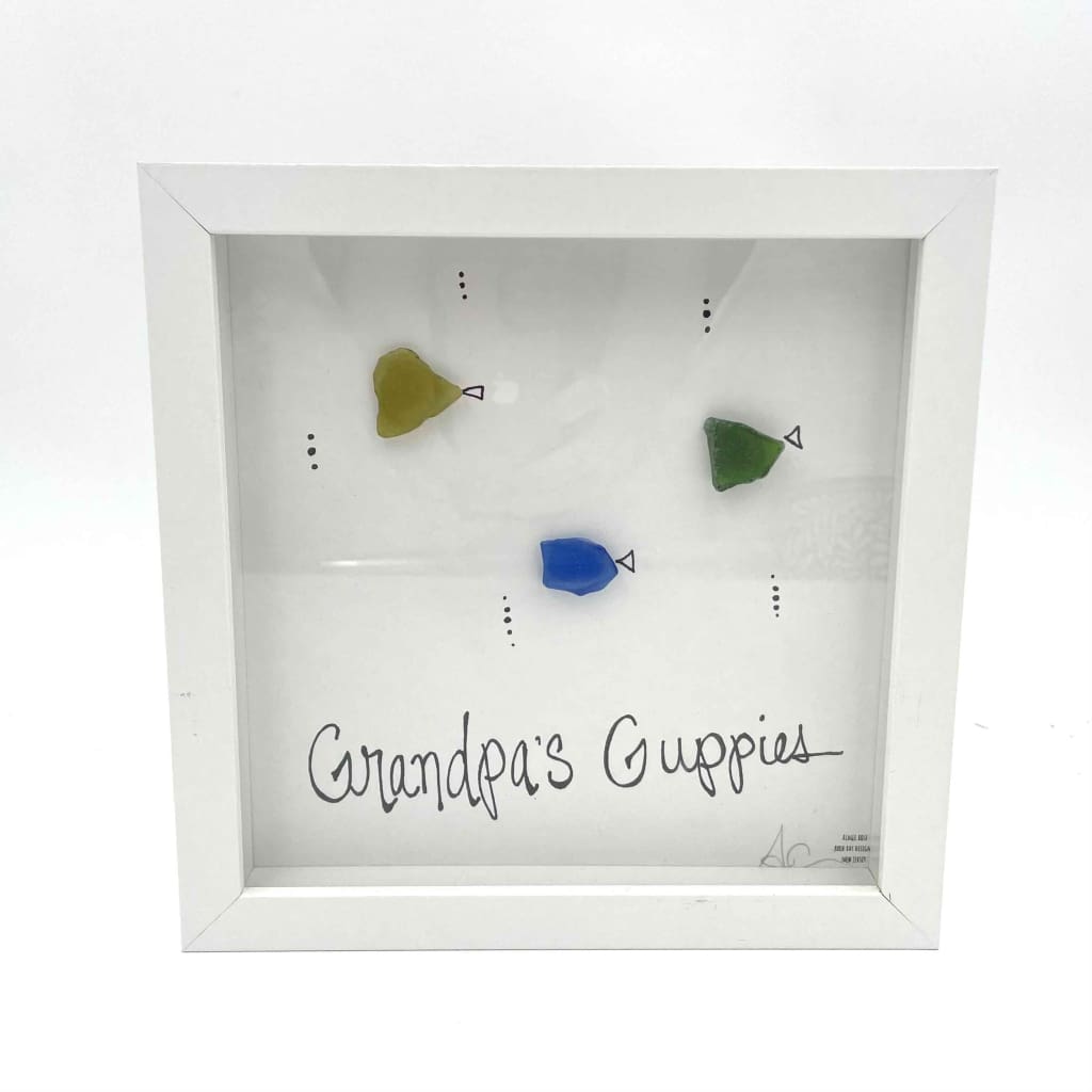 Sea Glass Art - Family Themed - Gpa’s Guppies - Housewares
