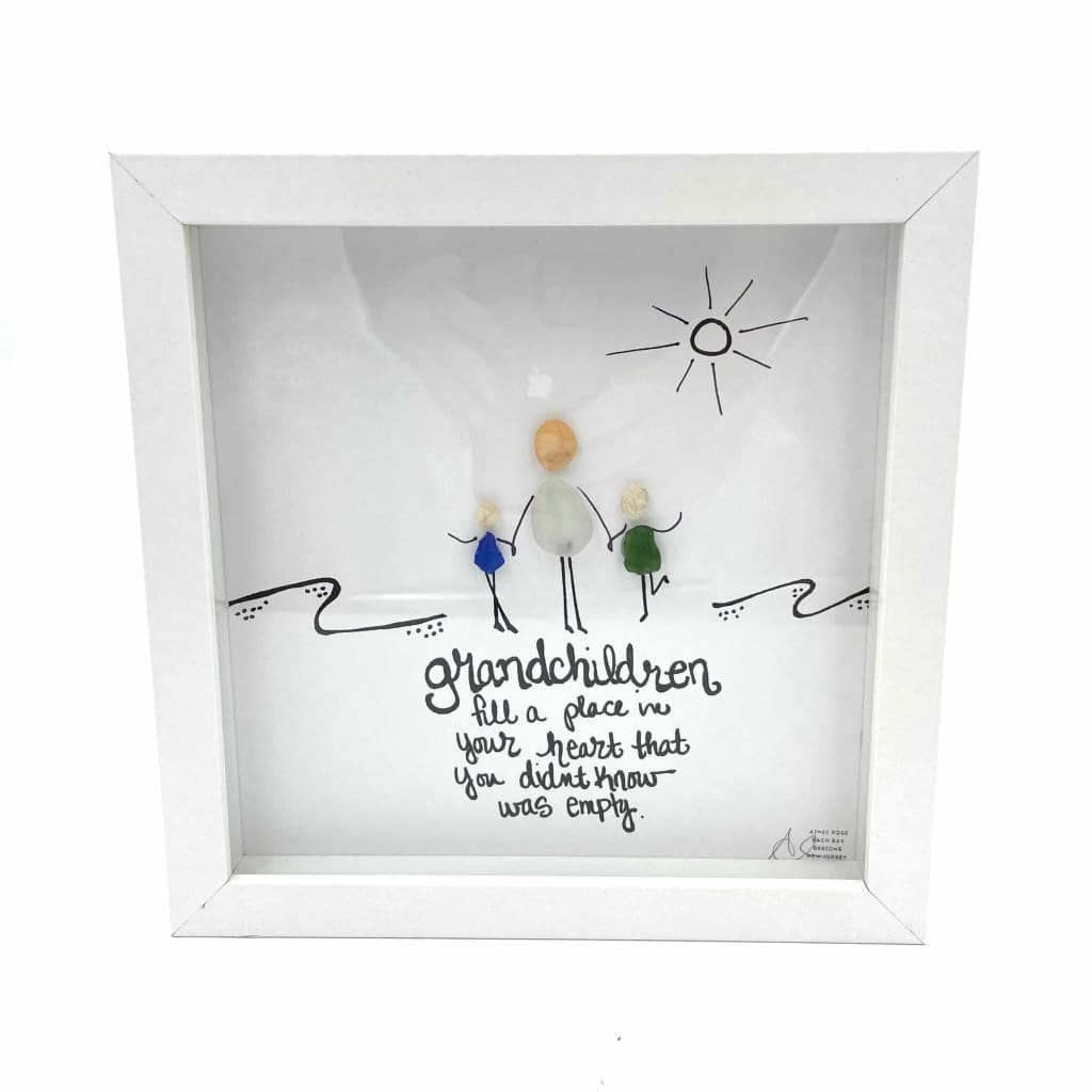 Sea Glass Art - Family Themed - Grandchildren - Housewares