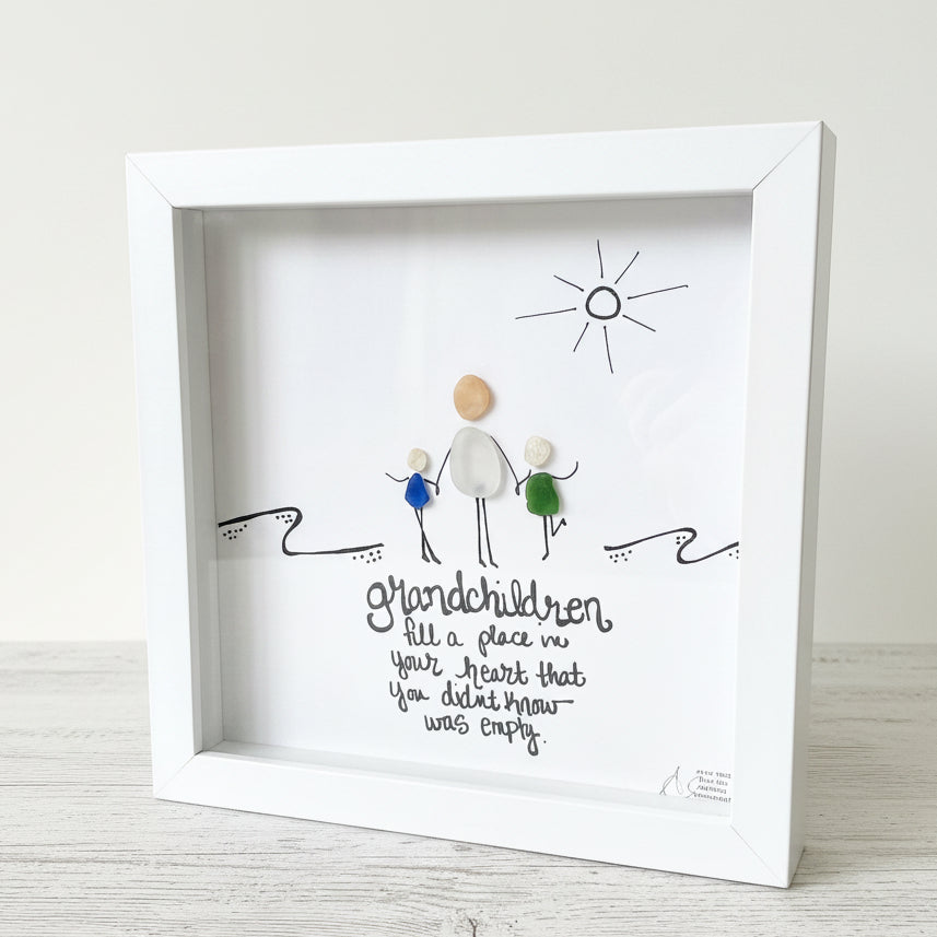 Sea Glass Art - Family Themed - Grandchildren - Housewares