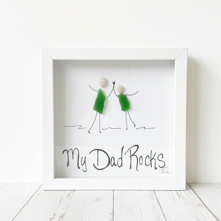 Sea Glass Art - Family Themed - My Dad Rocks - Housewares