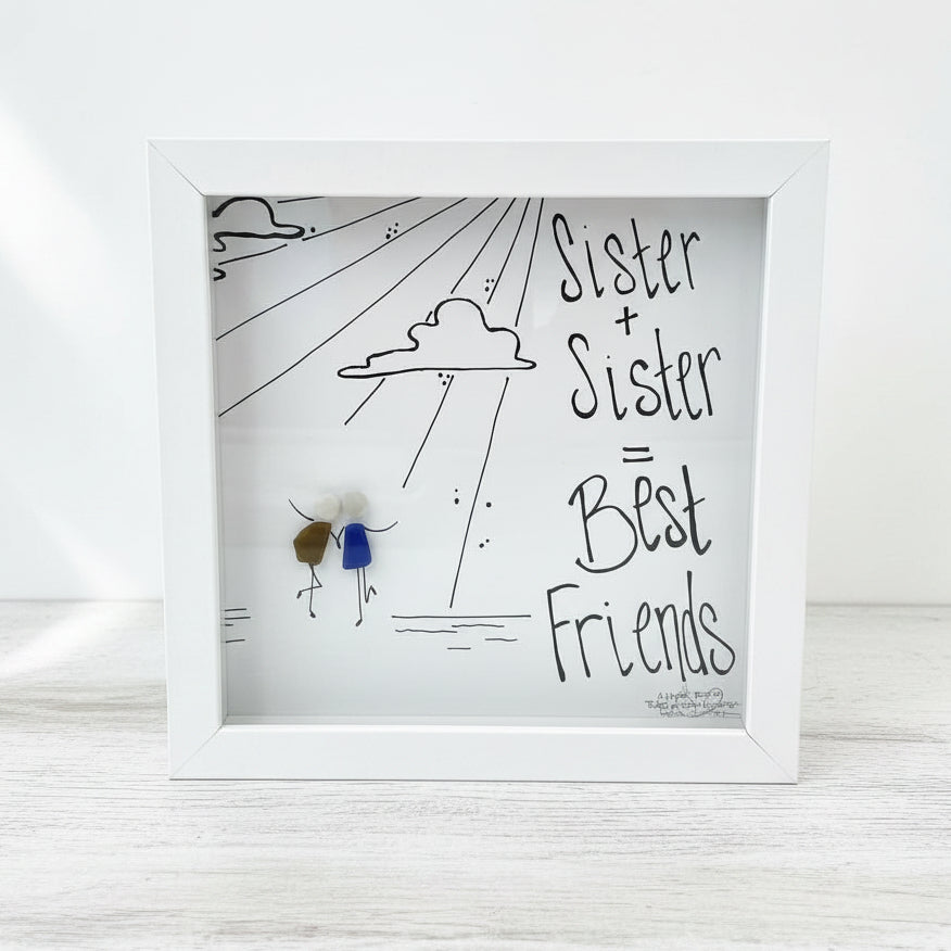 Sea Glass Art - Family Themed - Sister + Best Friend - Housewares