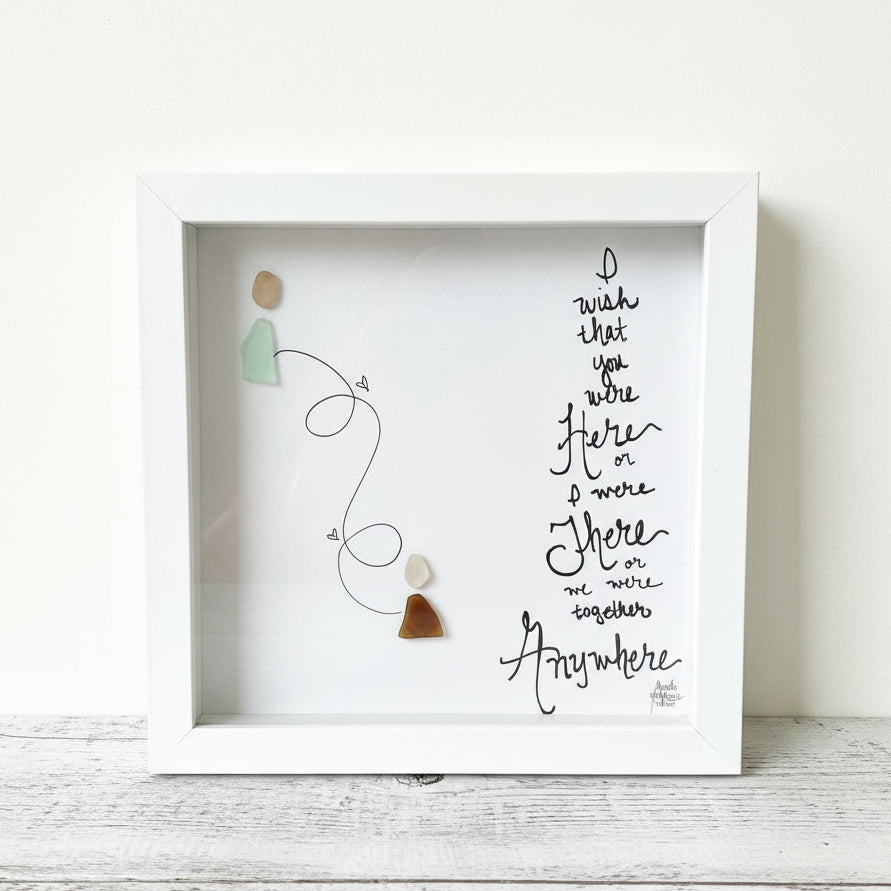 Sea Glass Art - Friendship Themed - Here, There - Housewares