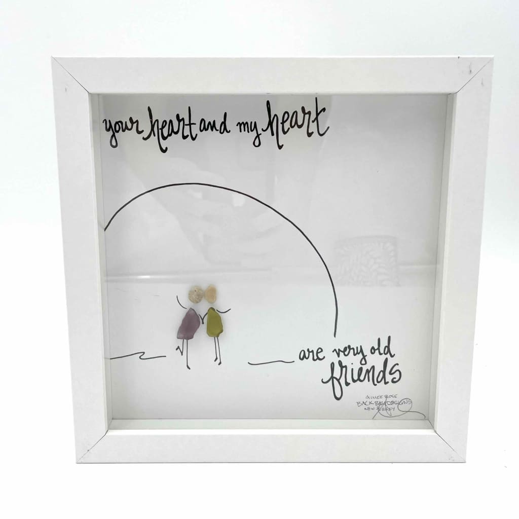 Sea Glass Art - Friendship Themed - Old Friends - Housewares