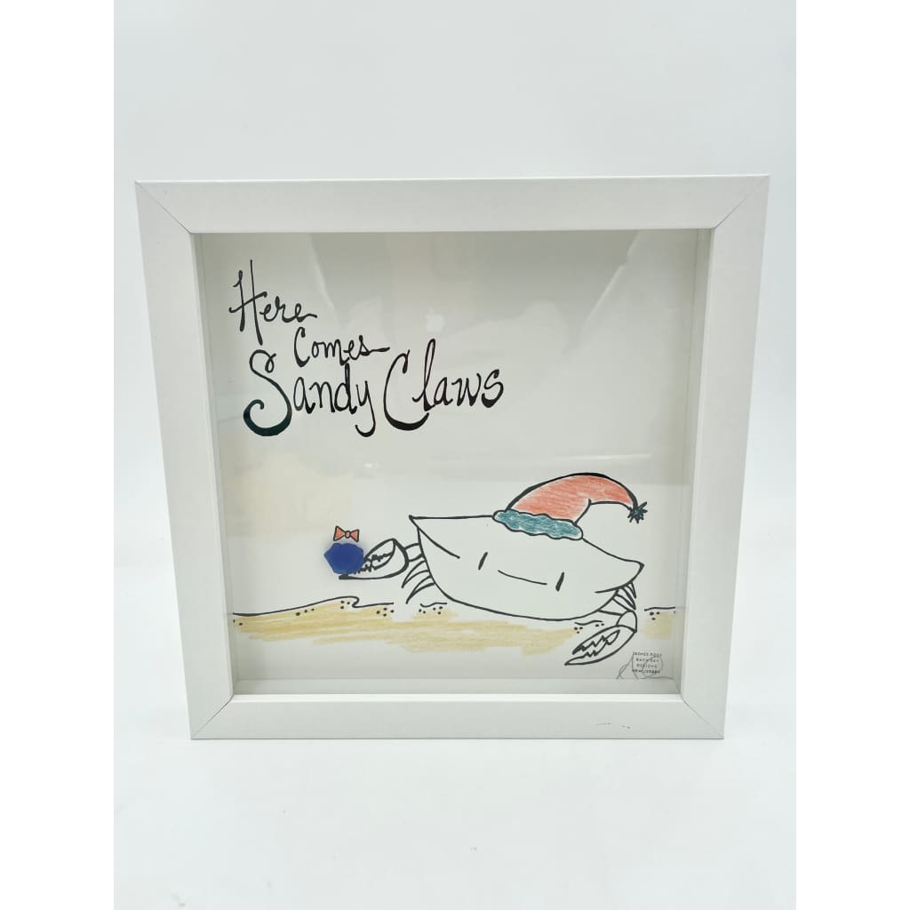 Sea Glass Art - Holiday Themed - Sandy Claws - Home & Garden