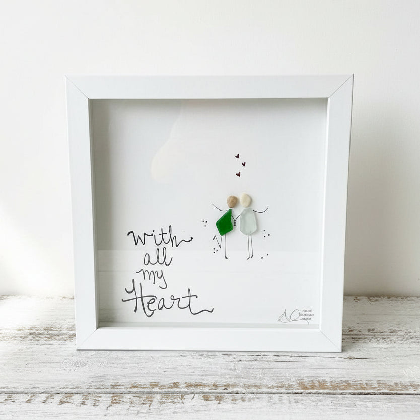 Sea Glass Art - Love Themed - All My Heart - Housewares