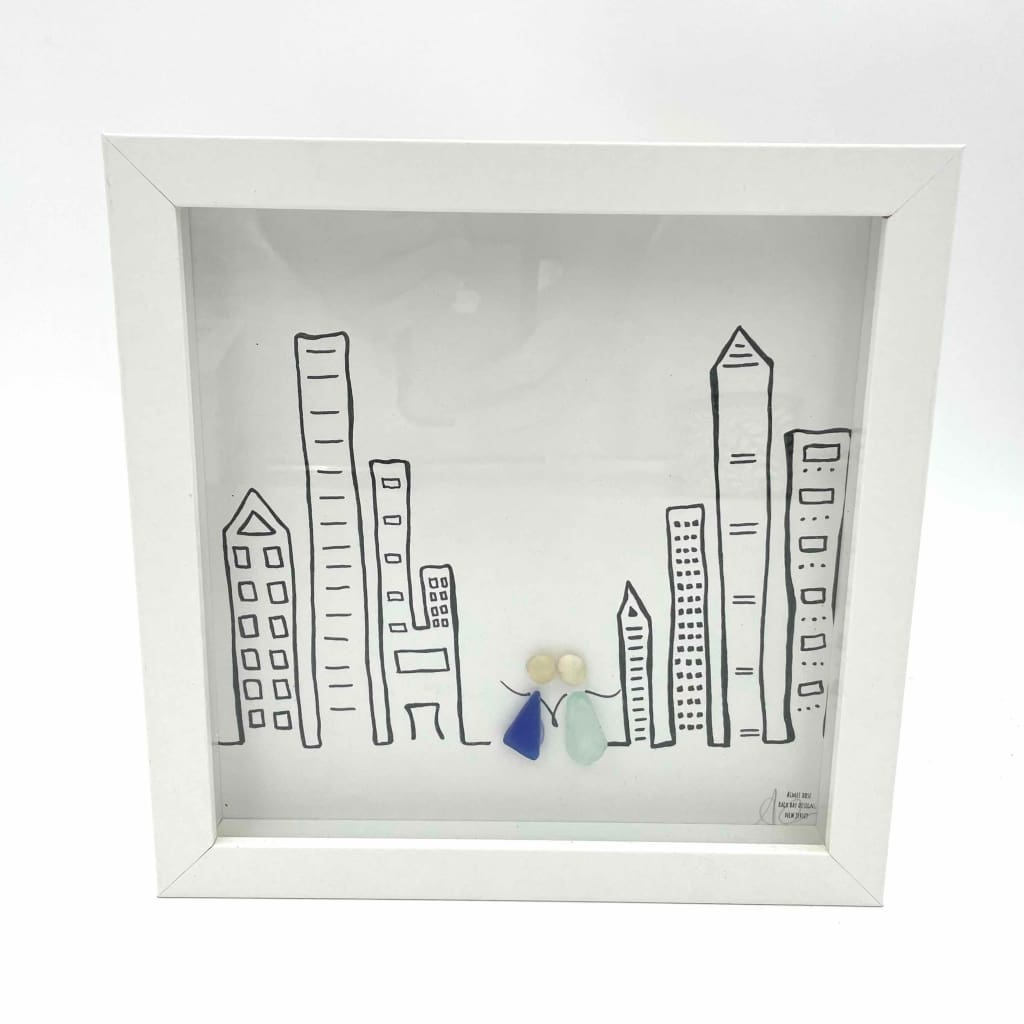 Sea Glass Art - Love Themed - City Skyline - Housewares