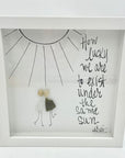 Sea Glass Art - Love Themed - How Lucky... Exist Under the Same Sun - Housewares