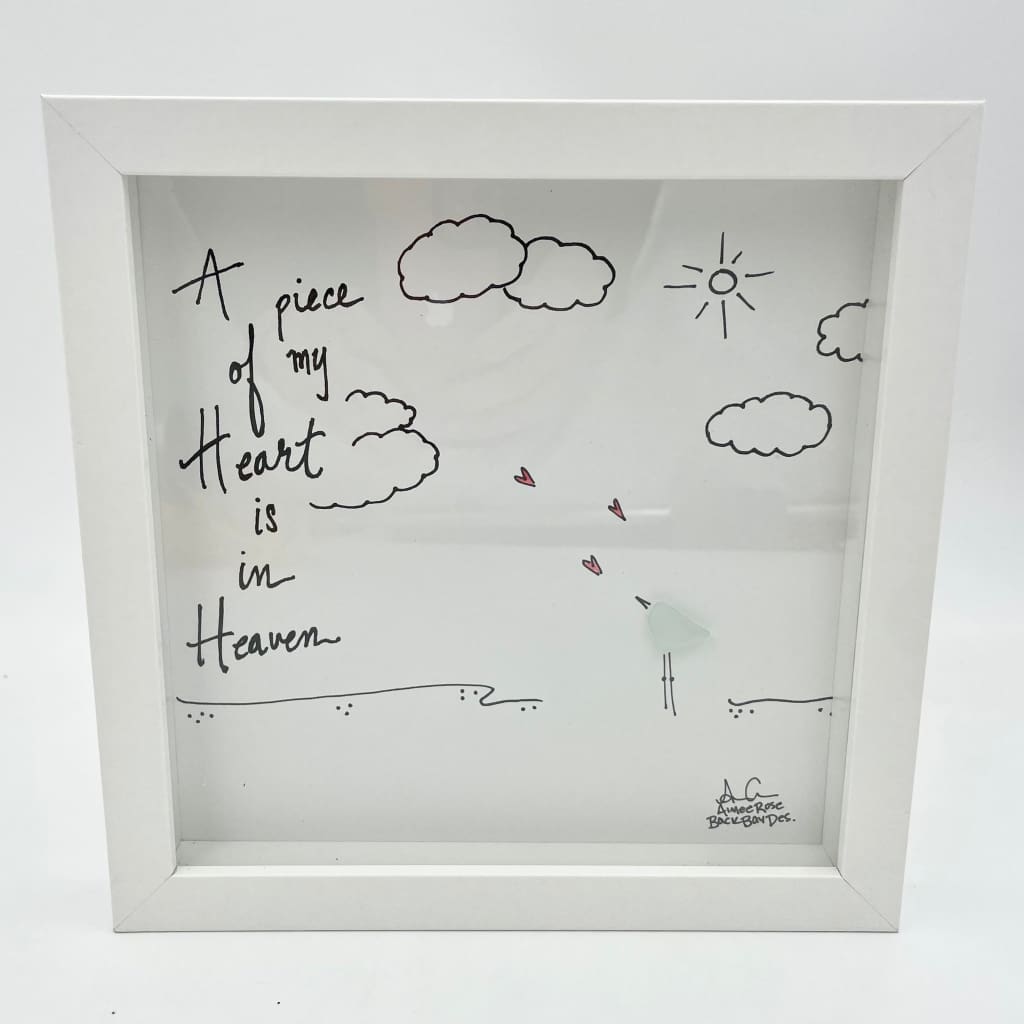 Sea Glass Art - Love Themed - Piece of my Heart in Heaven - Housewares