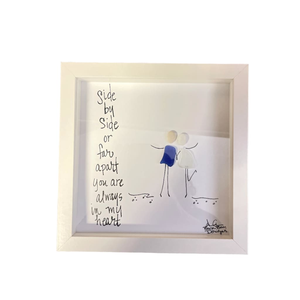 Sea Glass Art - Love Themed - Side by Side People - Housewares